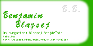 benjamin blazsej business card